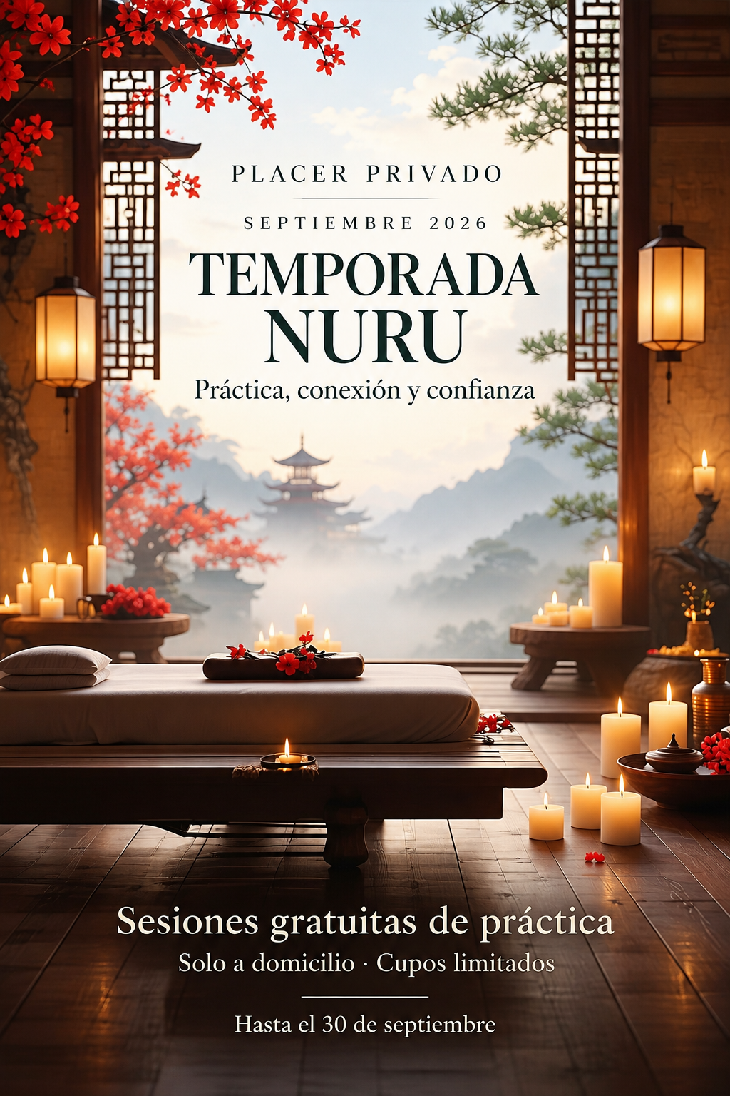 Temporada Nuru de septiembre en Placer Privado
